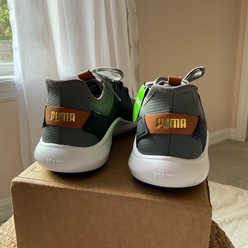 Puma Men's Gray and Black Golf Shoes - Picture 4 of 7